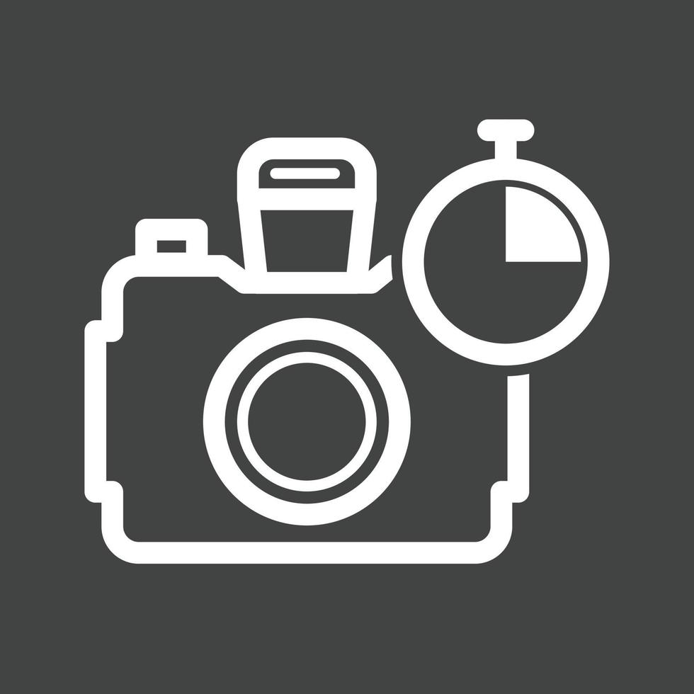 Timer on Camera Line Inverted Icon vector