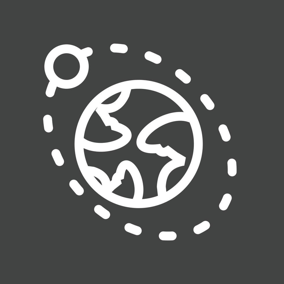 Moons Orbiitting Earth Line Inverted Icon vector