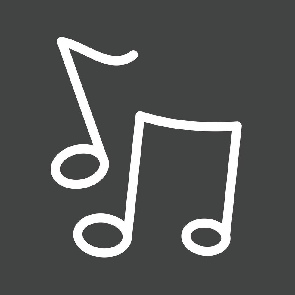 Musical Note II Line Inverted Icon vector