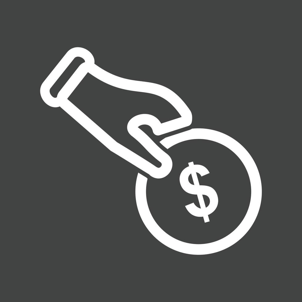 Drop Funds Line Inverted Icon vector