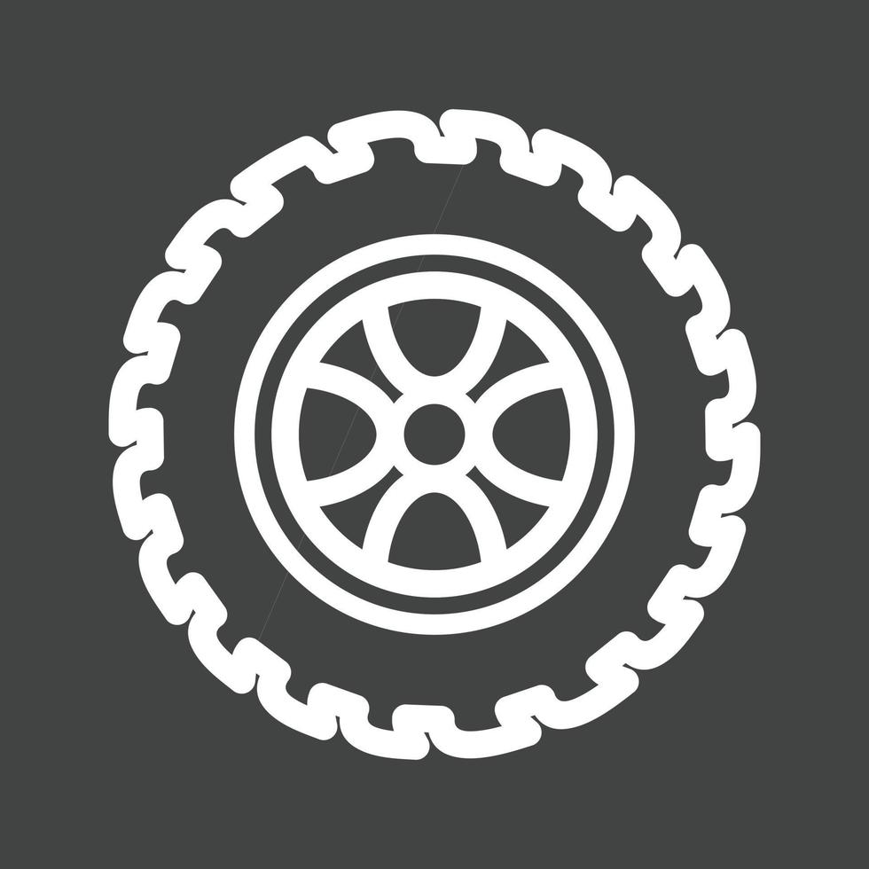 Tyre III Line Inverted Icon vector