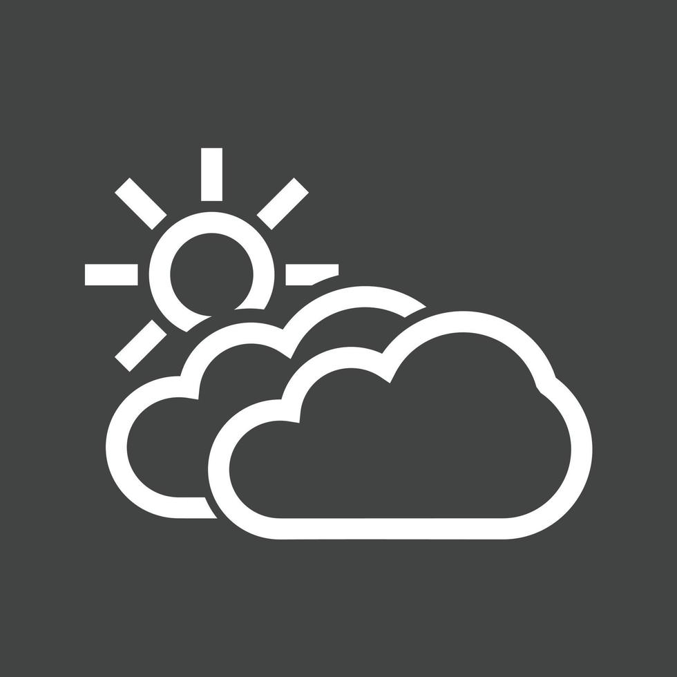 Partly Cloudy II Line Inverted Icon vector