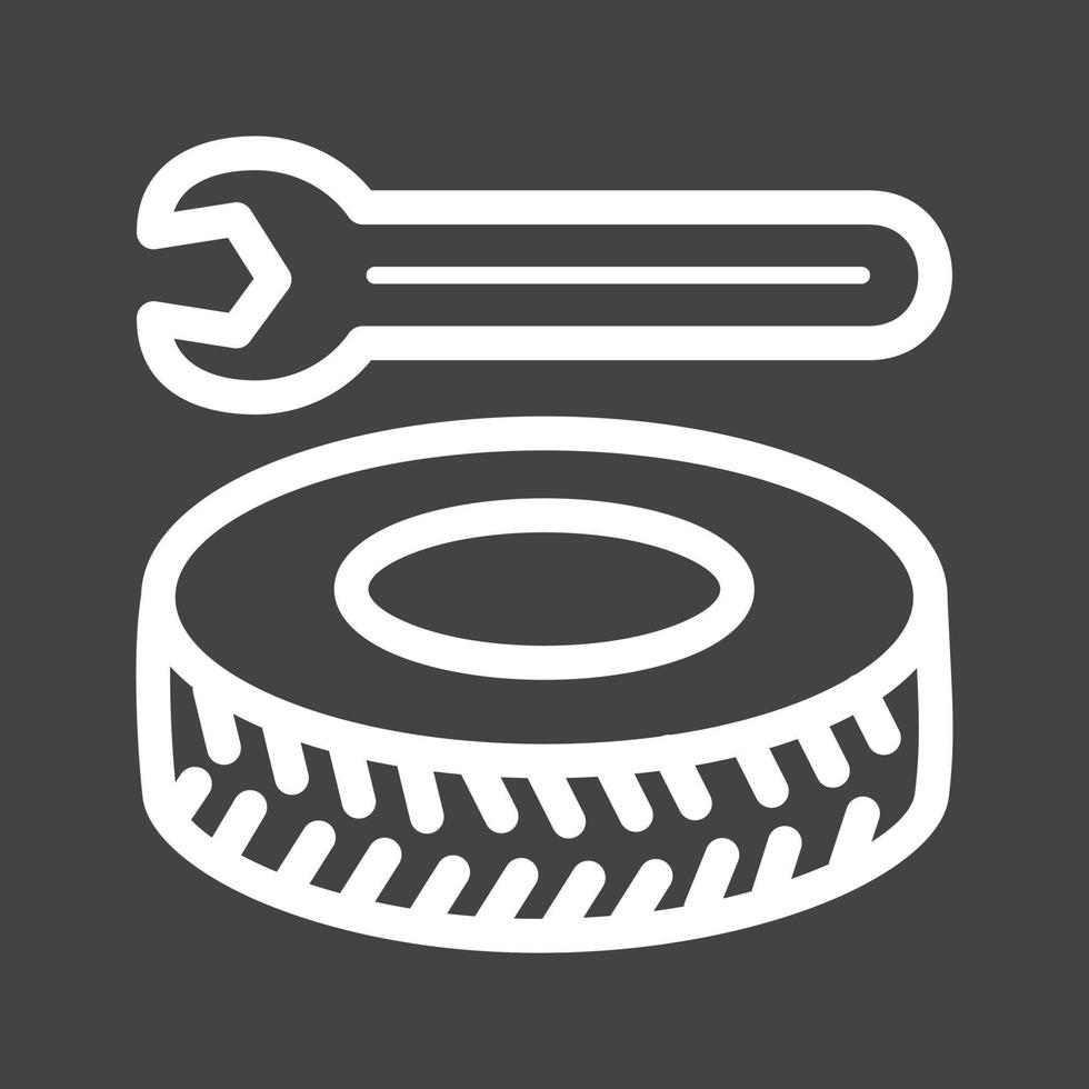 Tyre Repair Line Inverted Icon vector