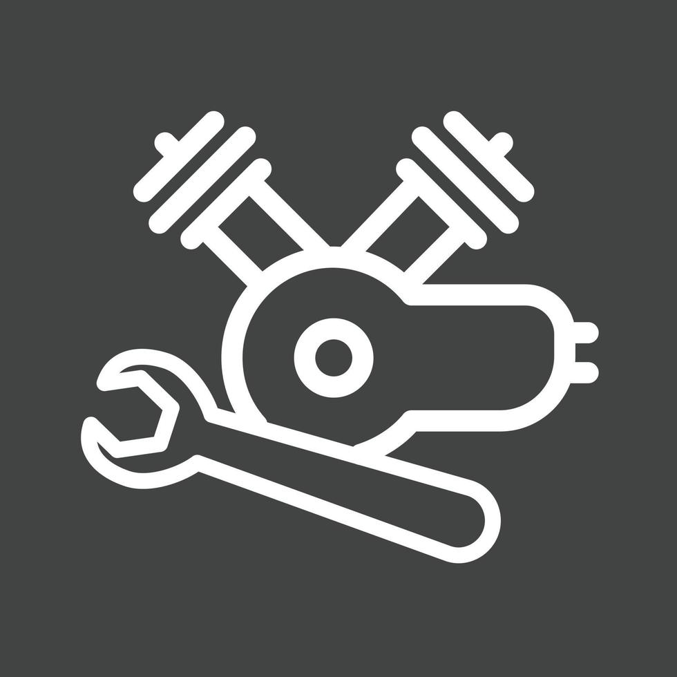 Repair Engine Motor Line Inverted Icon vector