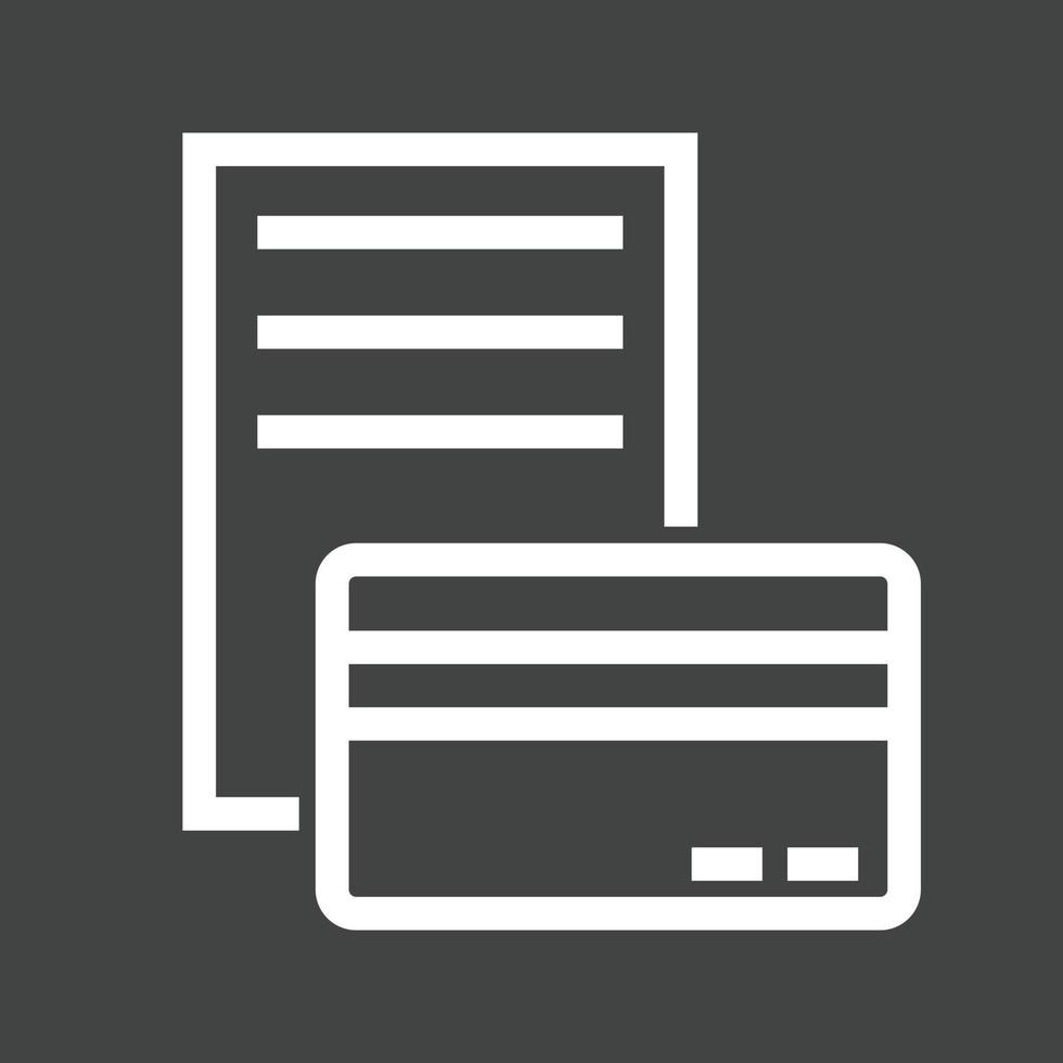 Pay via Card Line Inverted Icon vector