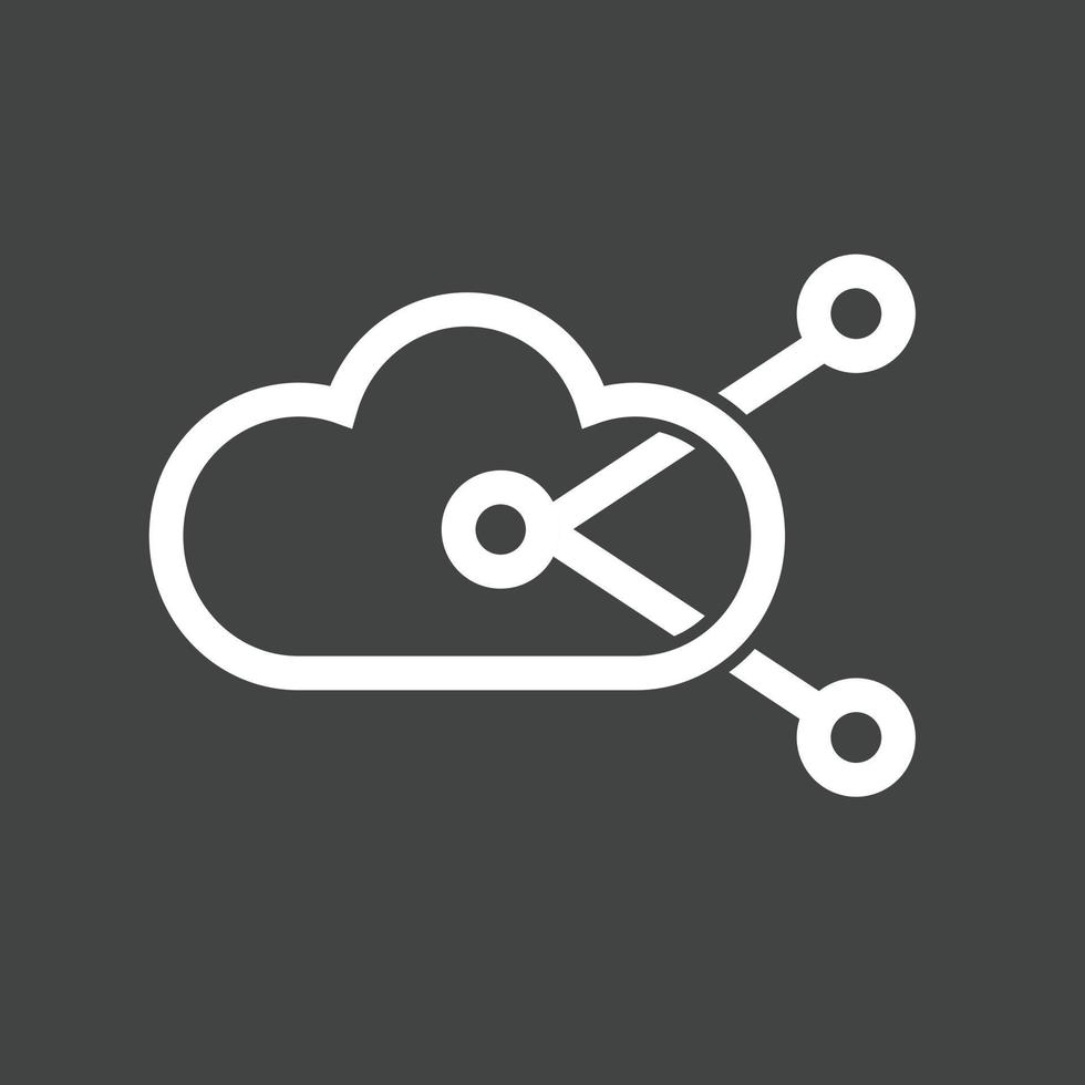 Shared Cloud Line Inverted Icon vector