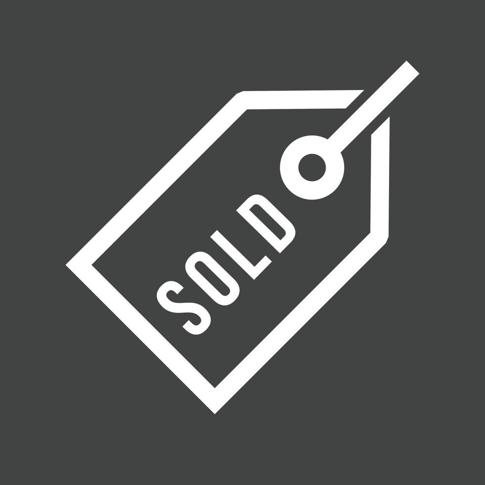Sold Tag Line Inverted Icon vector