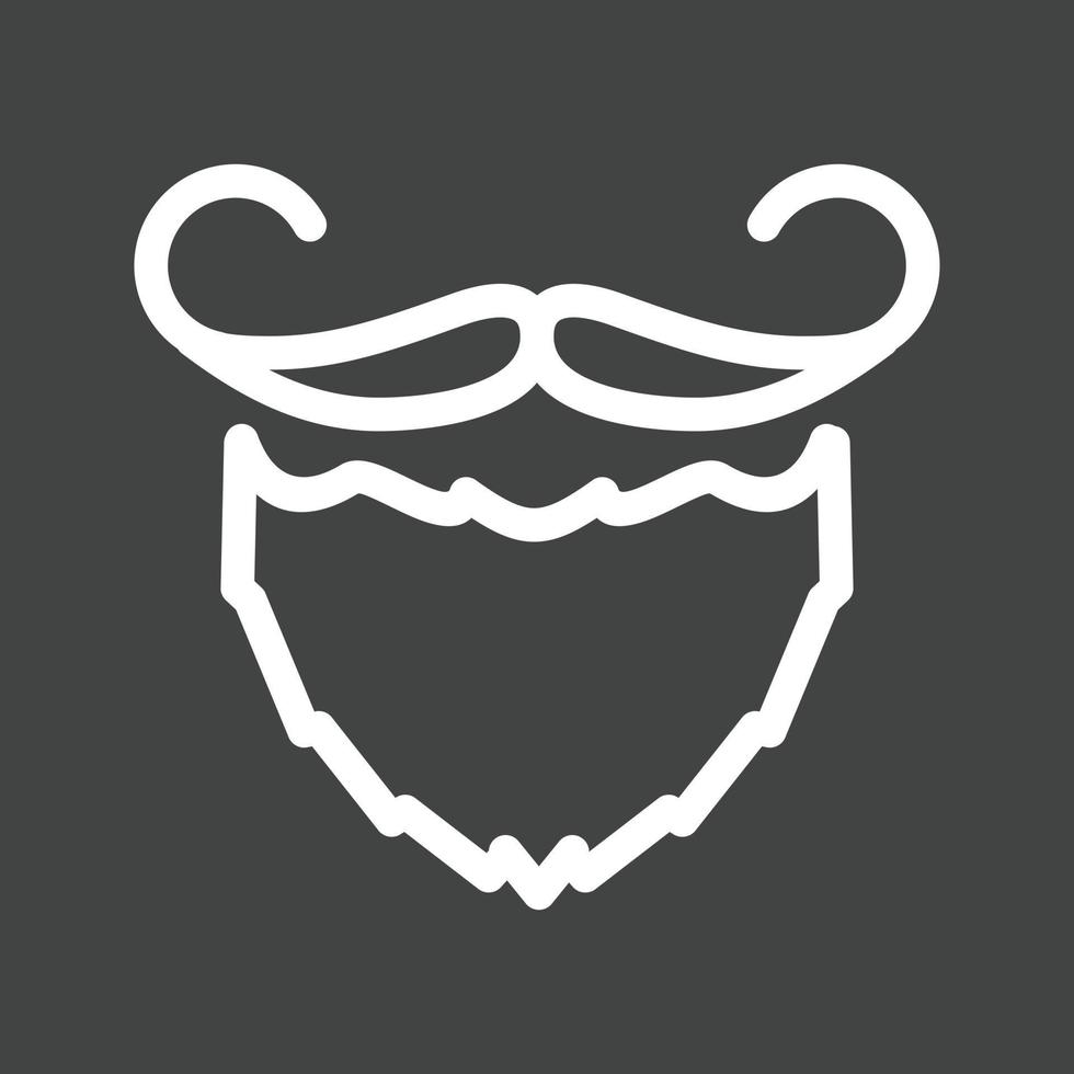 barba y bigote i línea icono invertido vector