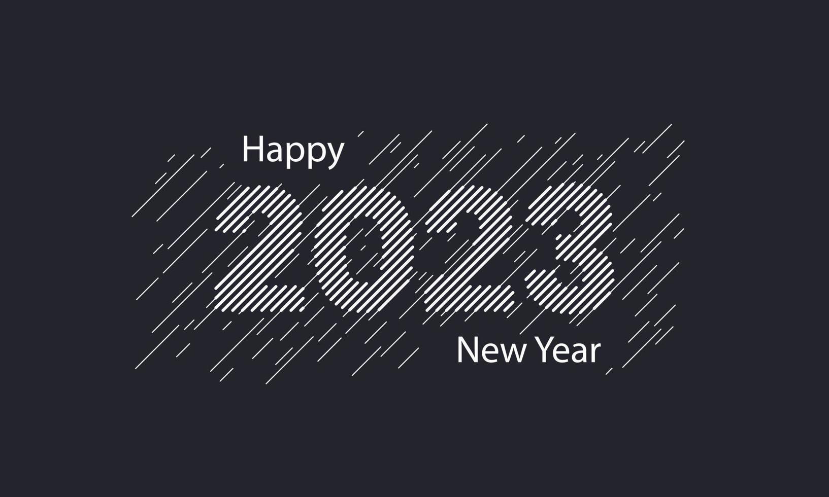 Happy New Year 2023 typography design. Logotype illustration suitable for background, banner, greeting card etc. vector