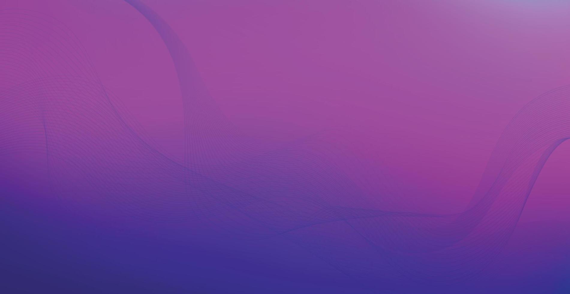 Panoramic blue purple light abstract stylish multi background with wavy lines - Vector