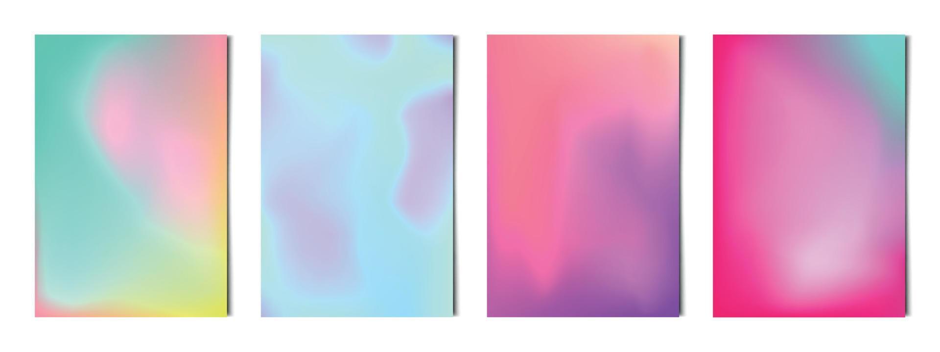 juego 4 uds. gradientes multicolores abstractos, postal de fondo comercial para publicidad, fondo web - vector