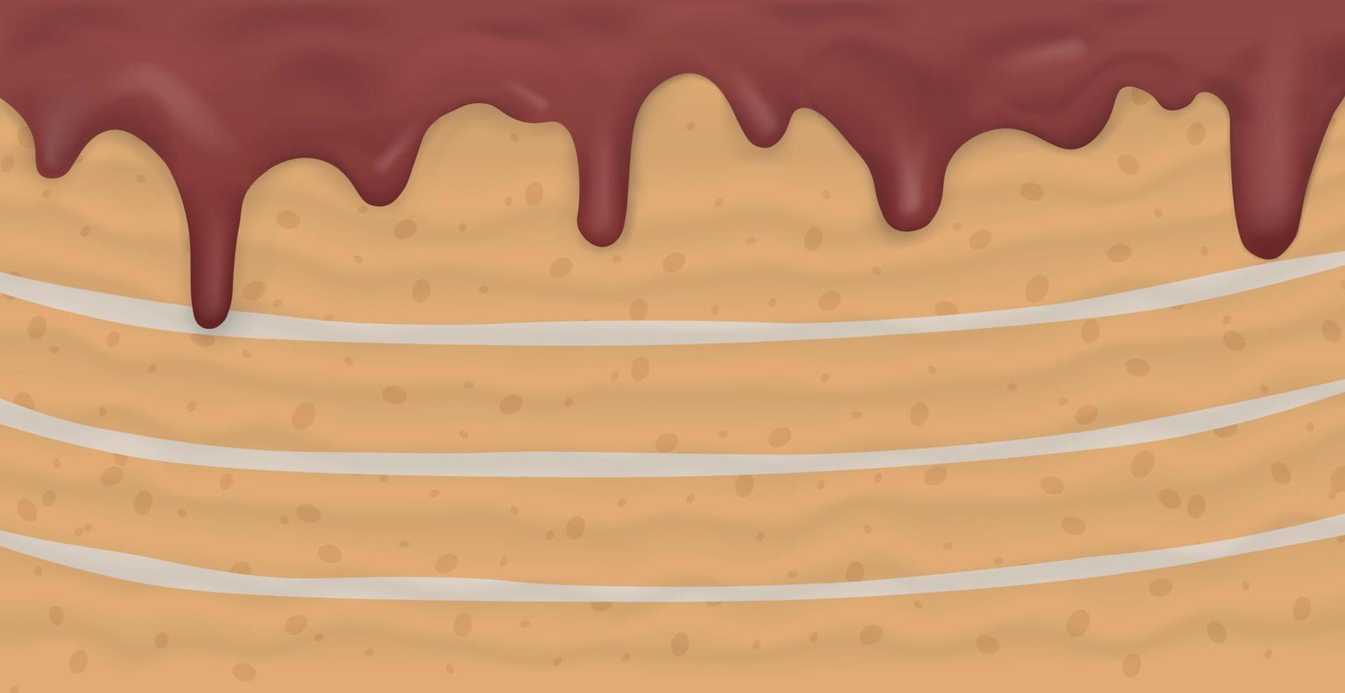 Panoramic background layer cake, food texture - Vector