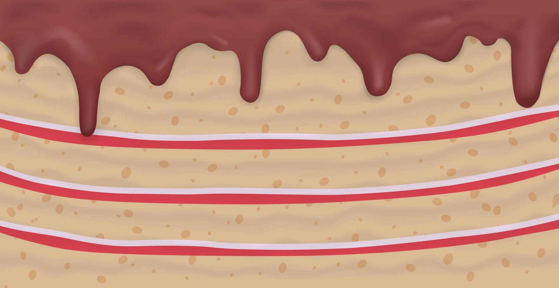 Panoramic background layer cake, food texture - Vector