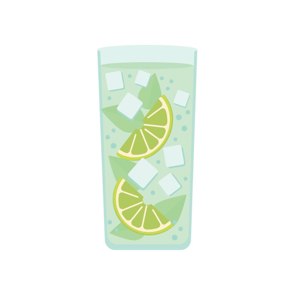 Realistic glass of lemonade fresh on a white background - Vector