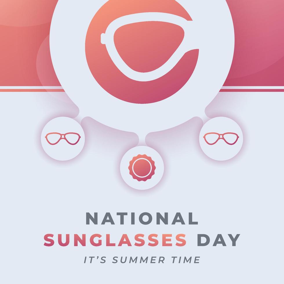 Happy National Sunglasses Day June Celebration Vector Design Illustration. Template for Background, Poster, Banner, Advertising, Greeting Card or Print Design Element