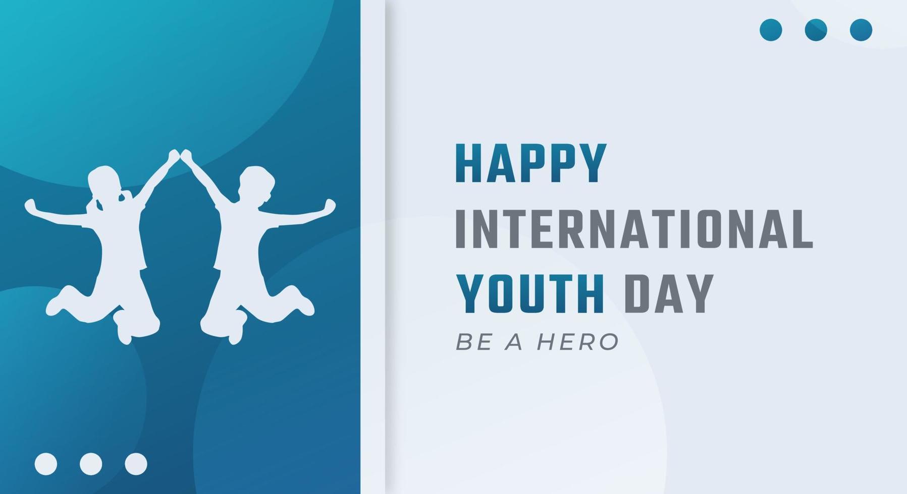 Happy International Youth Day August Celebration Vector Design Illustration. Template for Background, Poster, Banner, Advertising, Greeting Card or Print Design Element