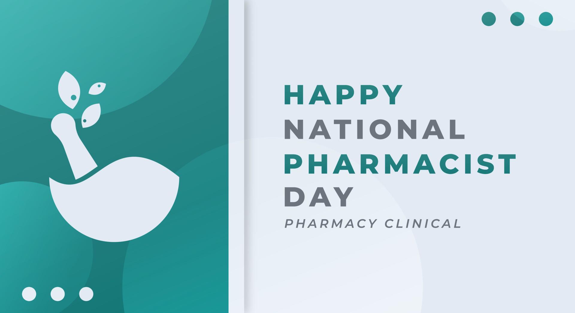 Happy National Pharmacist Day January Celebration Vector Design