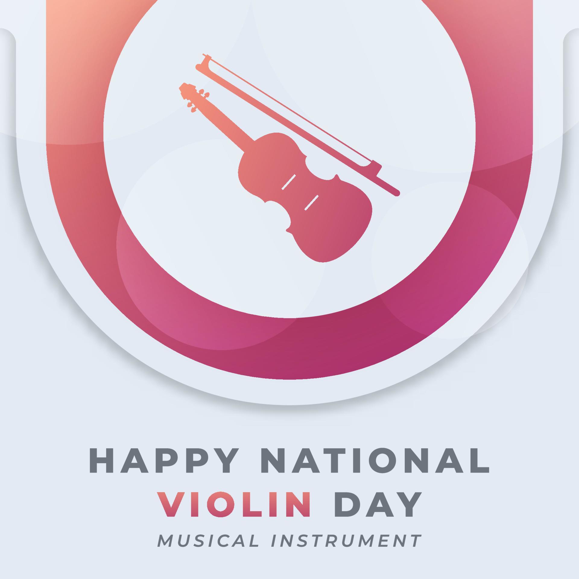 Happy National Violin Day December Celebration Vector Design