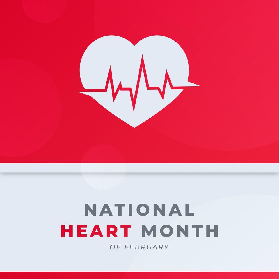 Happy National Heart Month February Celebration Vector Design Illustration. Template for Background, Poster, Banner, Advertising, Greeting Card or Print Design Element