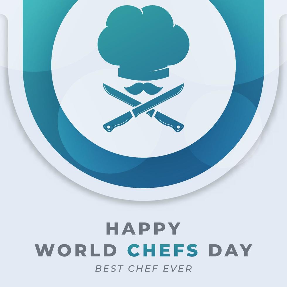 feliz día internacional de los chefs celebración de octubre ilustración de diseño vectorial. plantilla para fondo, afiche, pancarta, publicidad, tarjeta de felicitación o elemento de diseño de impresión vector