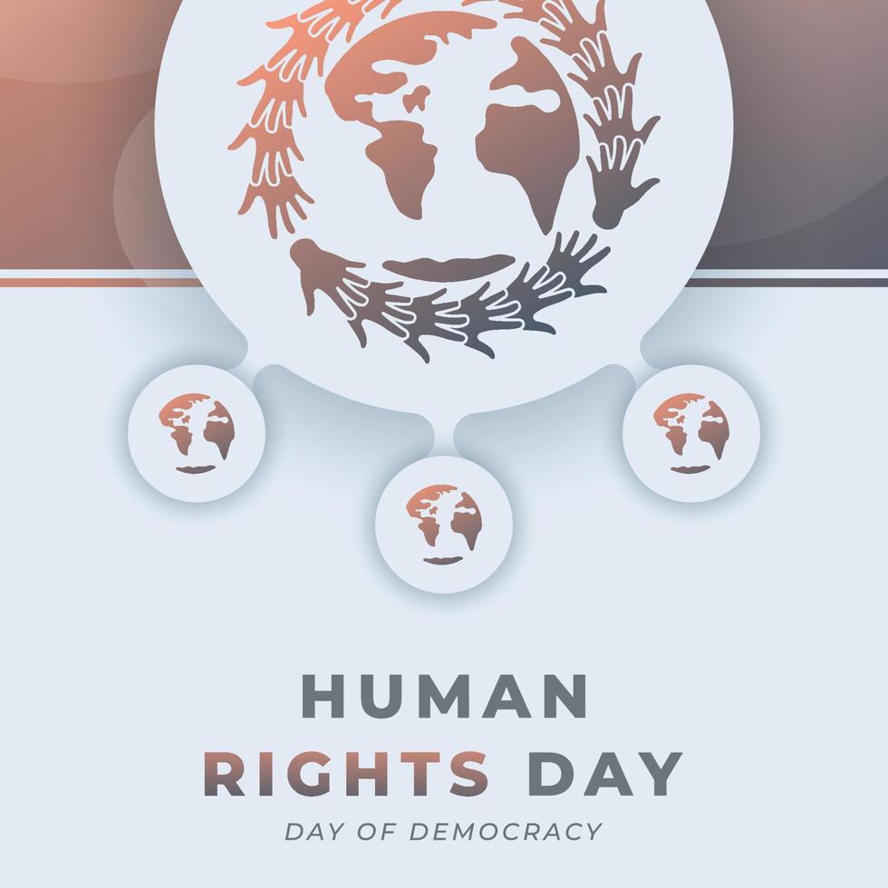 Happy Human Rights Day December Celebration Vector Design Illustration. Template for Background, Poster, Banner, Advertising, Greeting Card or Print Design Element