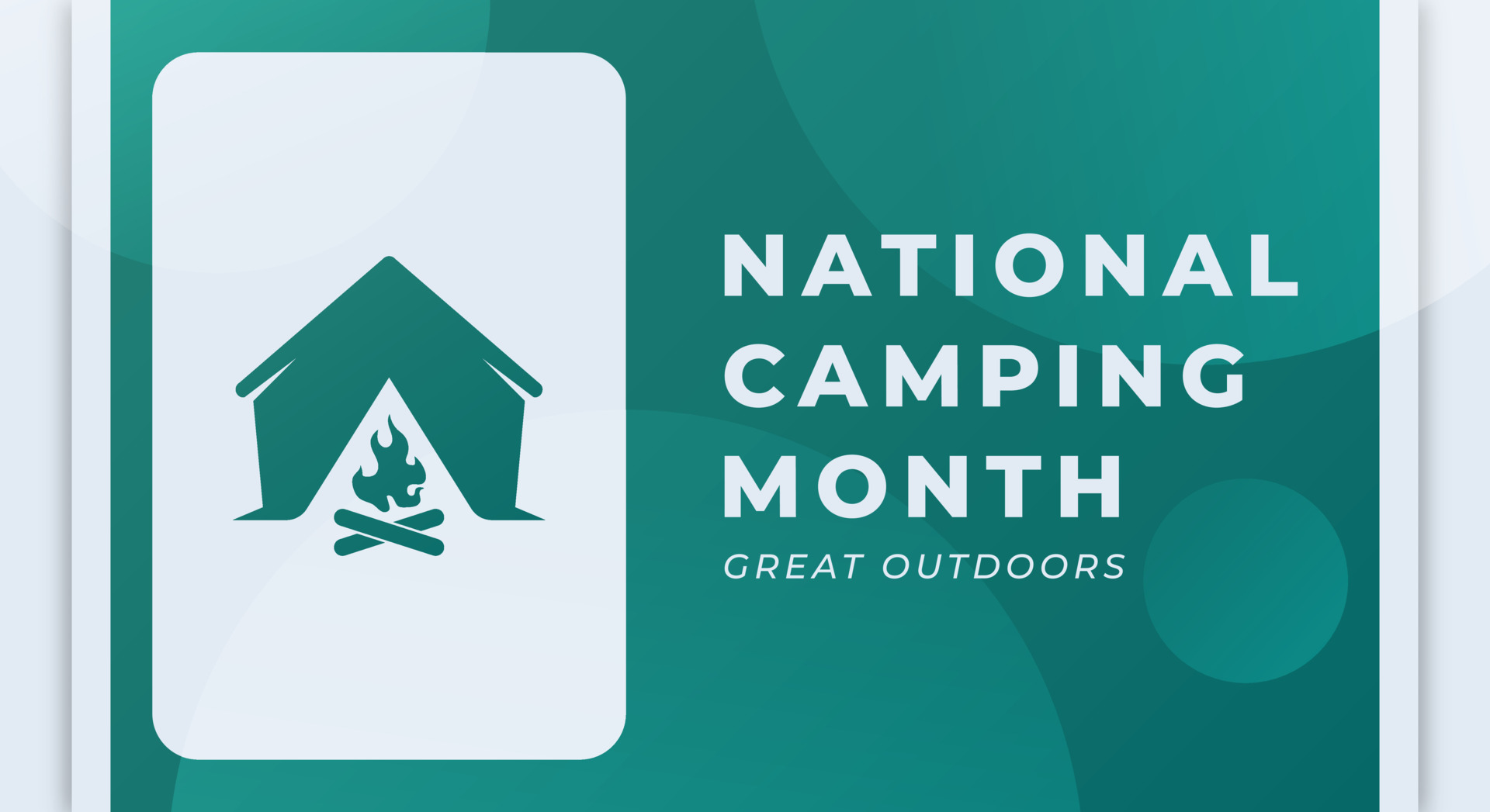 Happy National Camping Month June Celebration Vector Design