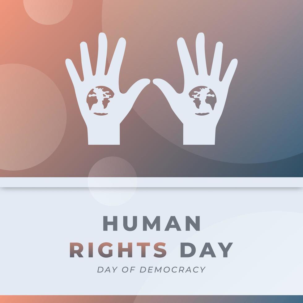 Happy Human Rights Day December Celebration Vector Design Illustration. Template for Background, Poster, Banner, Advertising, Greeting Card or Print Design Element