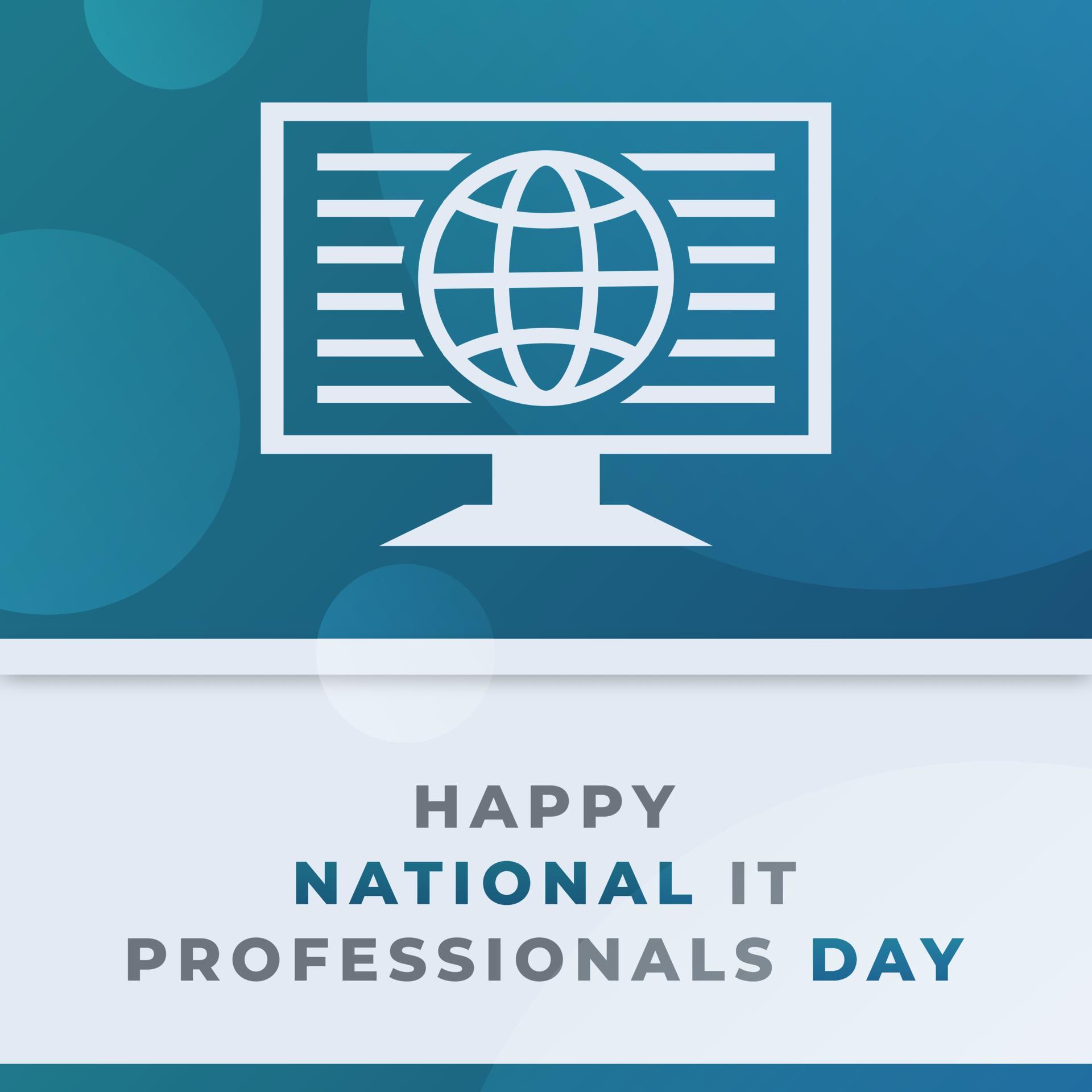 Happy National IT Professionals Day Celebration Vector Design