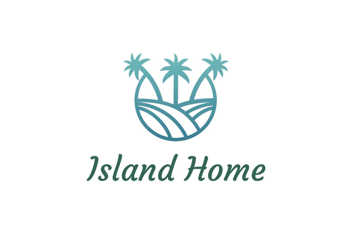 Ocean waves and palm tree combined with simple minimalist and modern shapes suitable for logo and icon vector