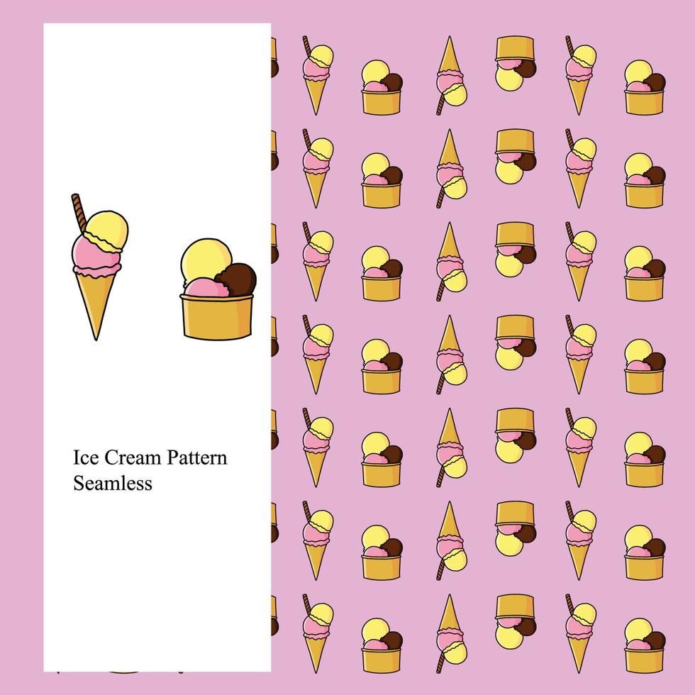 Ice Cream Pattern Seamless vector