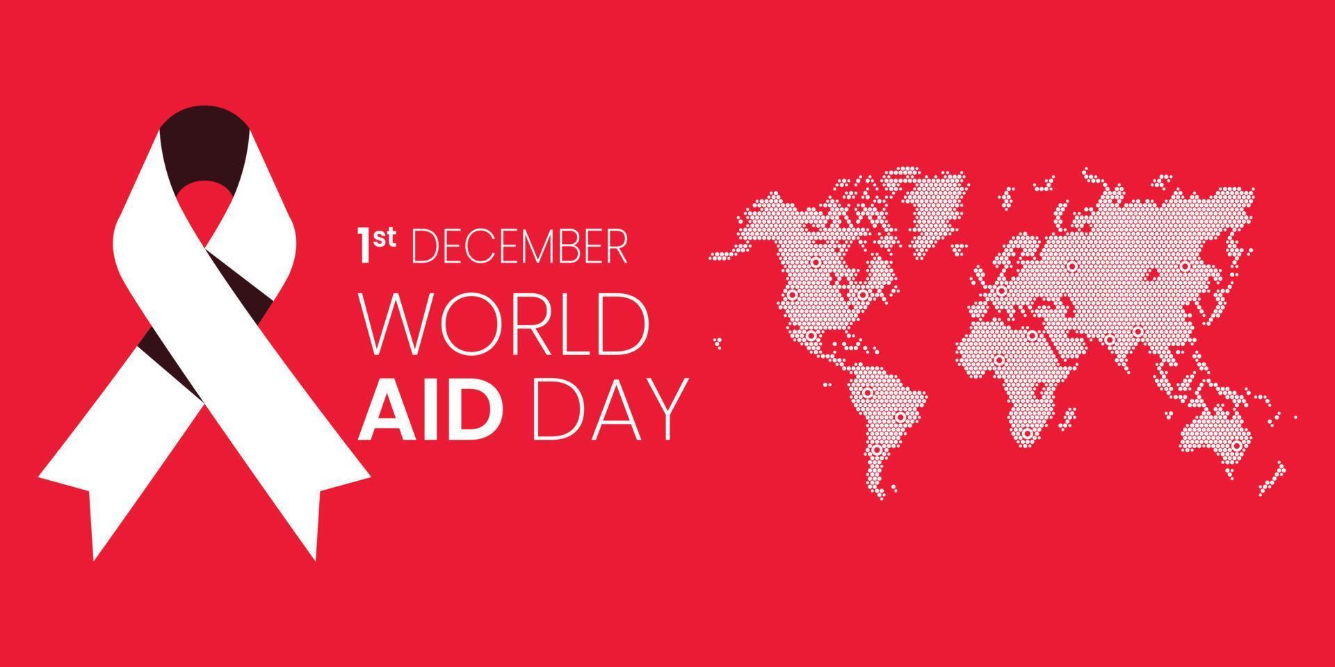 December 1. World AIDS Day poster. Awareness ribbon. Vector illustration