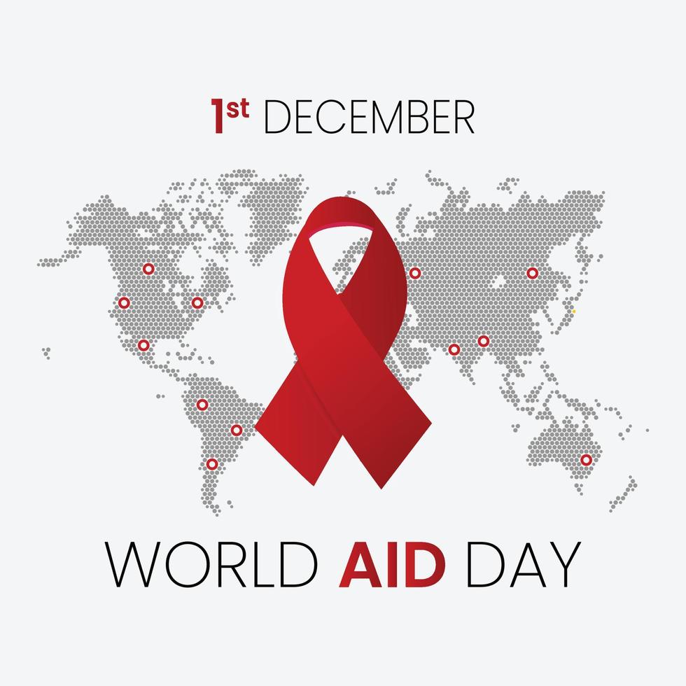 ilustración de fondo de tarjeta de felicitación del día mundial del sida vector