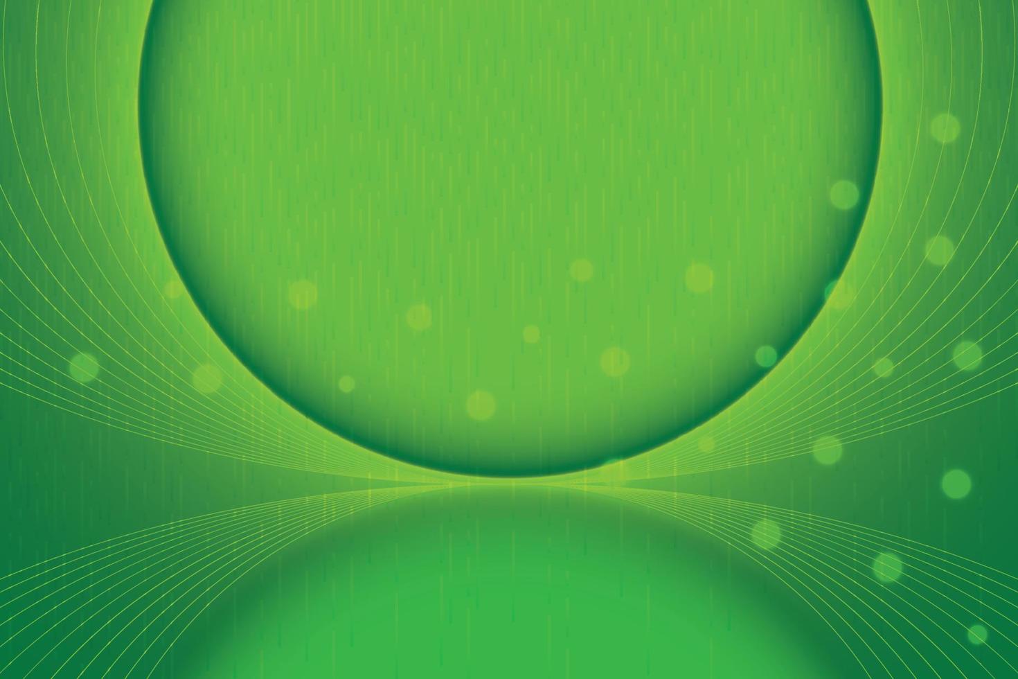 Abstract gradient background with green color, bokeh light, circle shape, modern stripes pattern. Vector illustration.