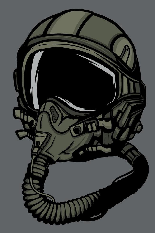 Casco Militar Del Piloto De Caza Del Vuelo Vector Ilustración del Vector -  Ilustración de equipo, juego: 62381531