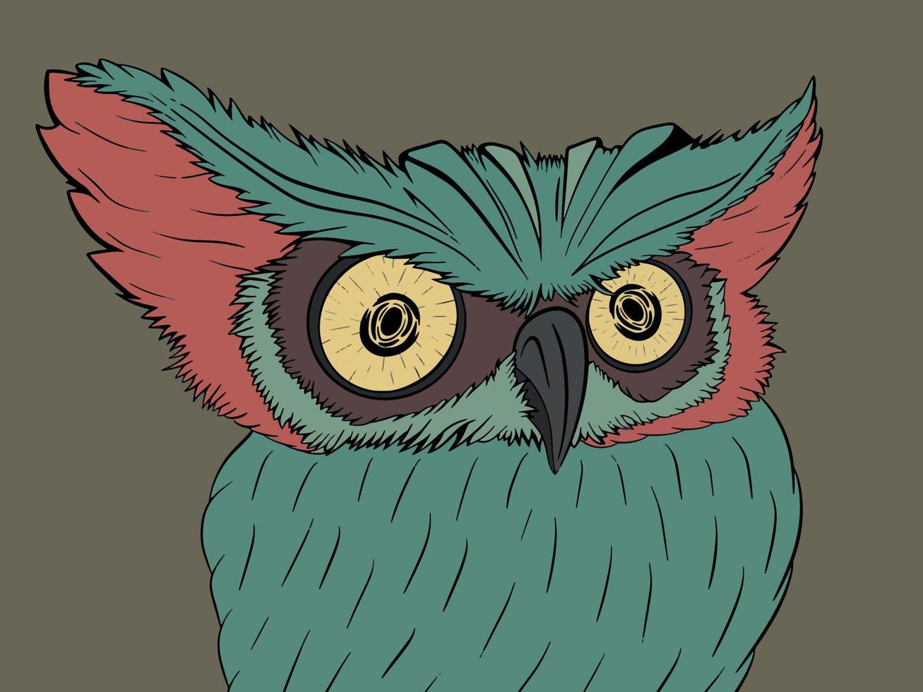 Illustration of hypnotizing owl vector