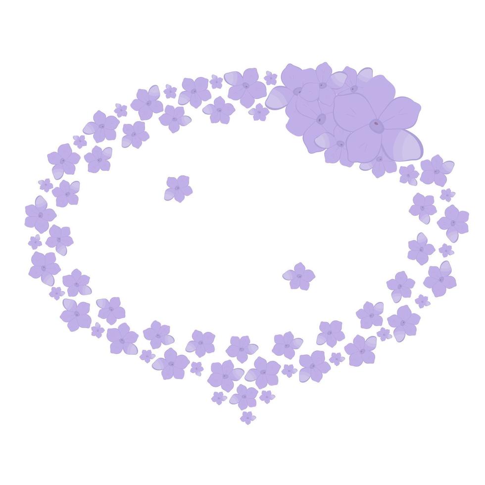 patrón de flores de lavanda sueltas. en blanco para postales, invitaciones a la boda, cumpleaños con un lugar para texto vector