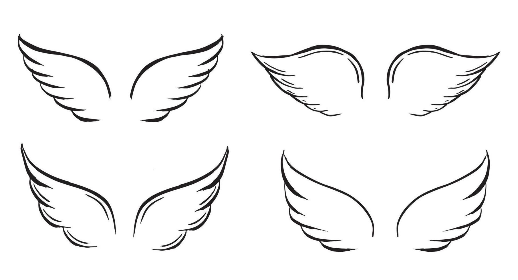 alas de angel vector dibujado a mano ilustración 15304580 Vector en Vecteezy