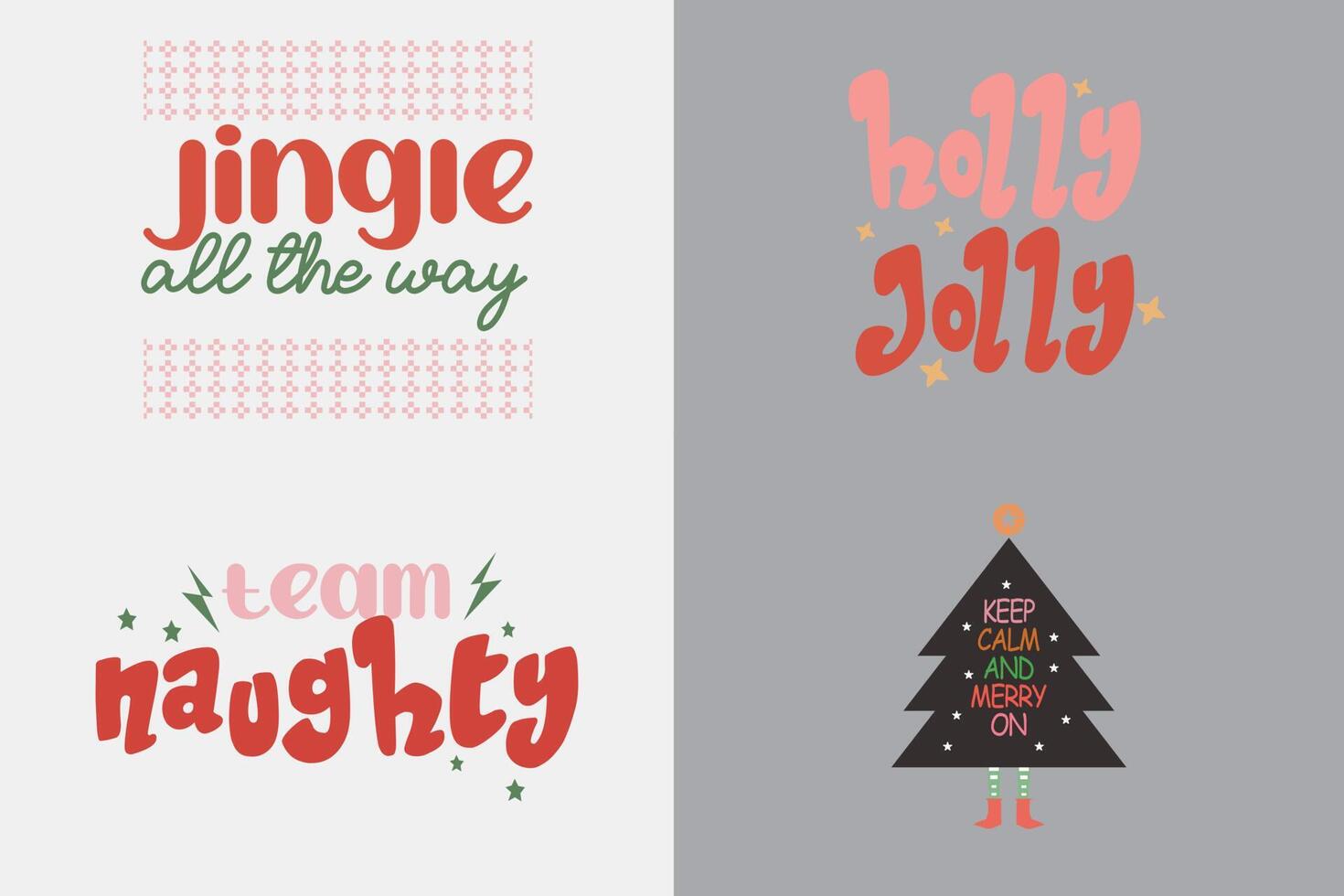 Christmas typography set vector