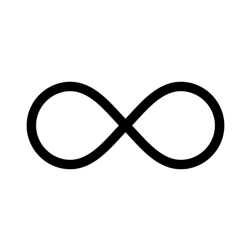 infinito, icono de símbolo infinito en el diseño de estilo de línea aislado en fondo blanco. trazo editable. vector