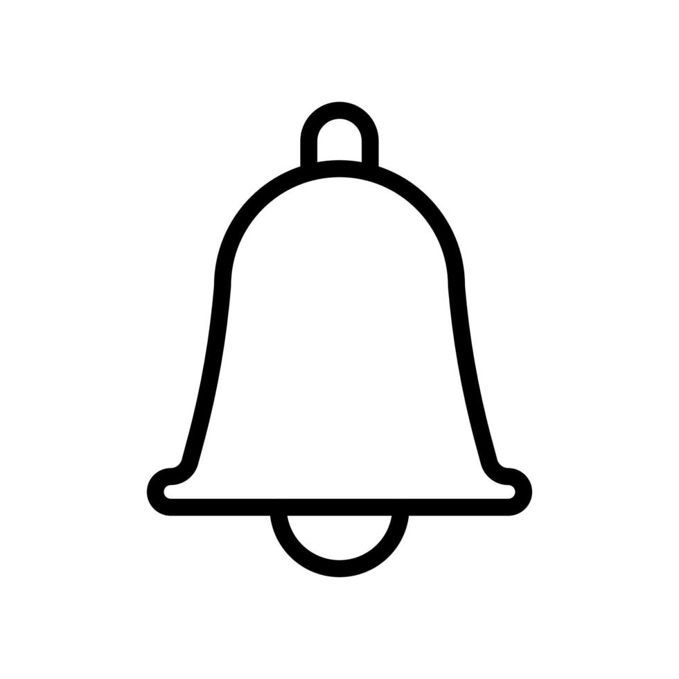 Notification bell icon in line style design isolated on white background. Editable stroke. vector