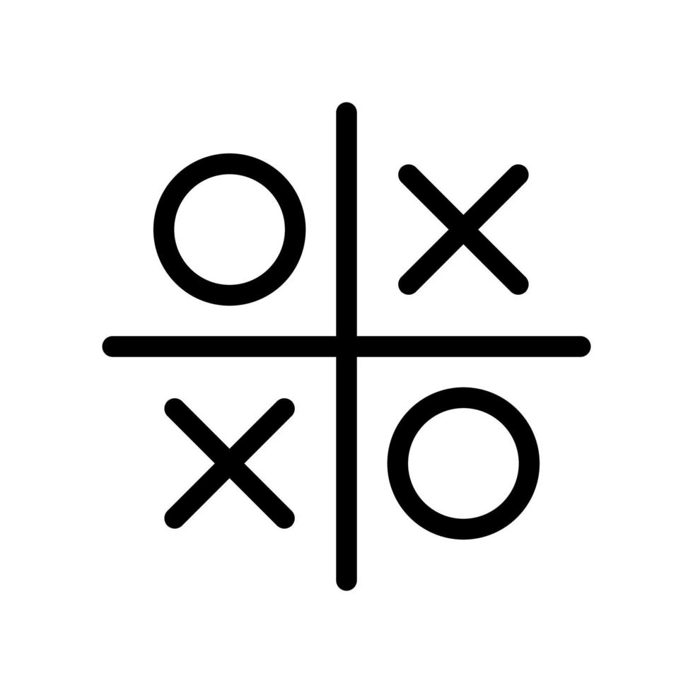 Tic-tac-toe game symbol icon in line style design isolated on white background. Editable stroke. vector