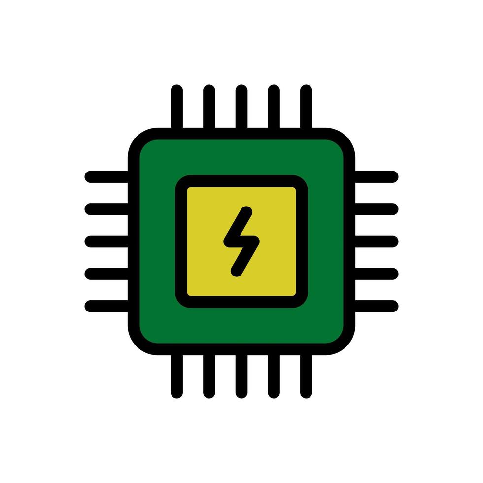 Processor, CPU icon in flat style design isolated on white background. Editable stroke. vector