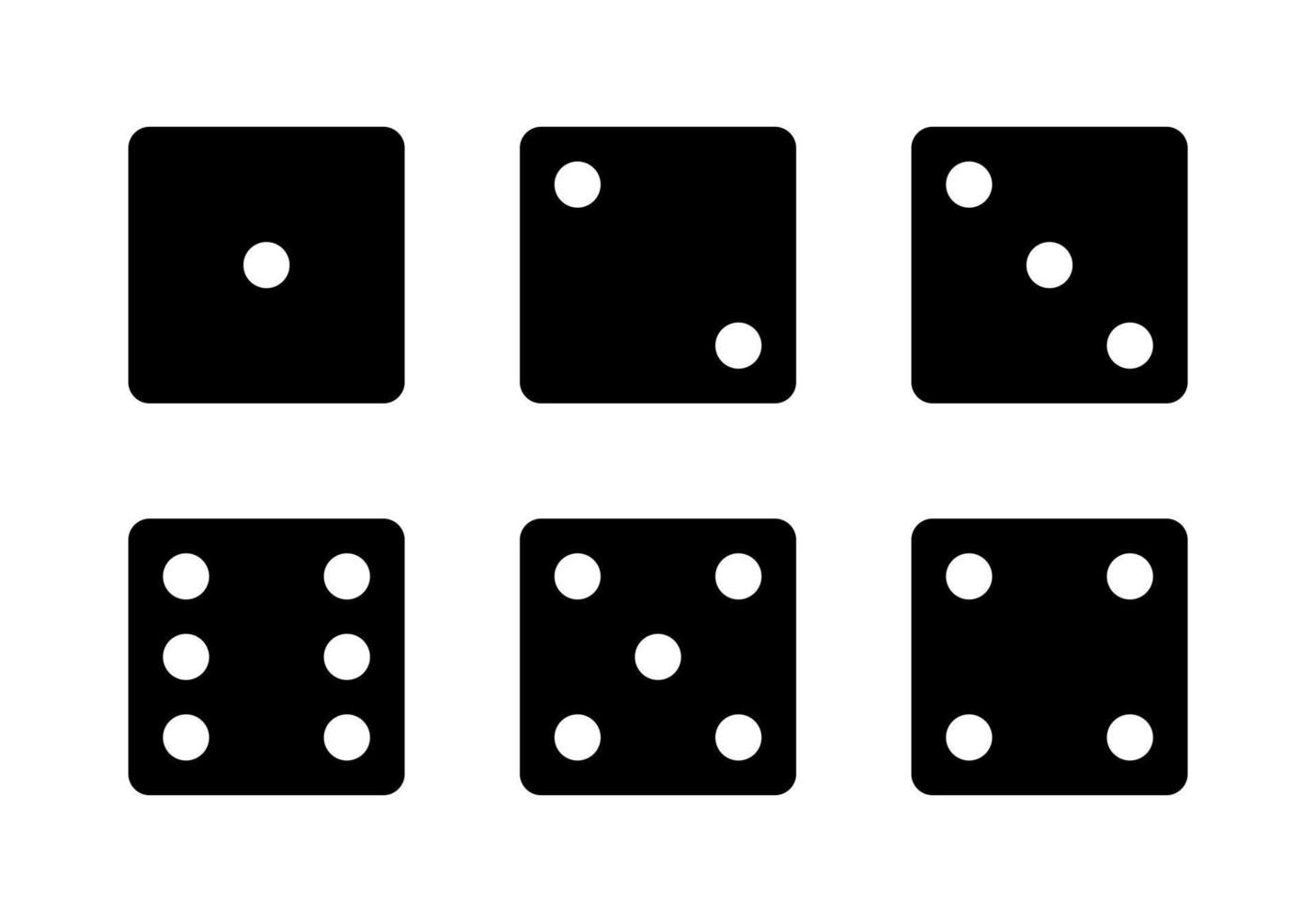 Dice sides, faces icon set in flat style design isolated on white background. vector