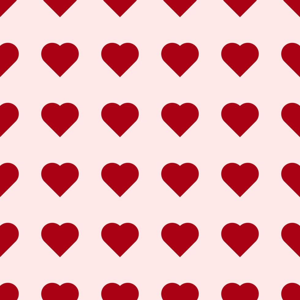 Seamless red heart pattern background. vector