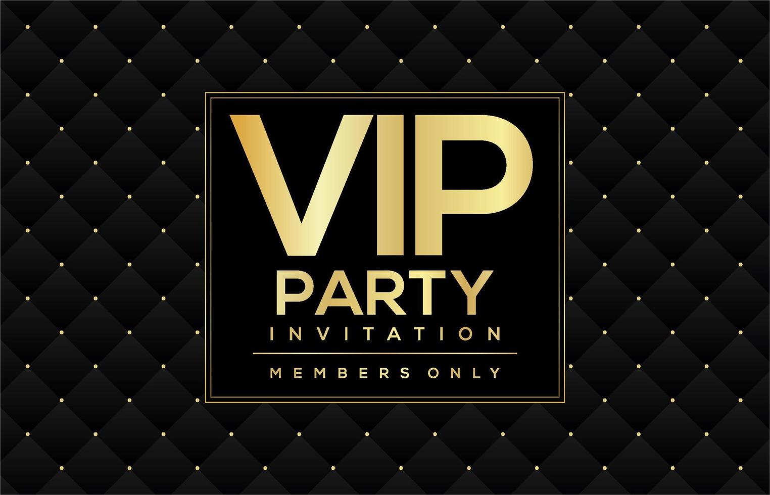 Illustration design invitations to the VIP party gold and black background vector