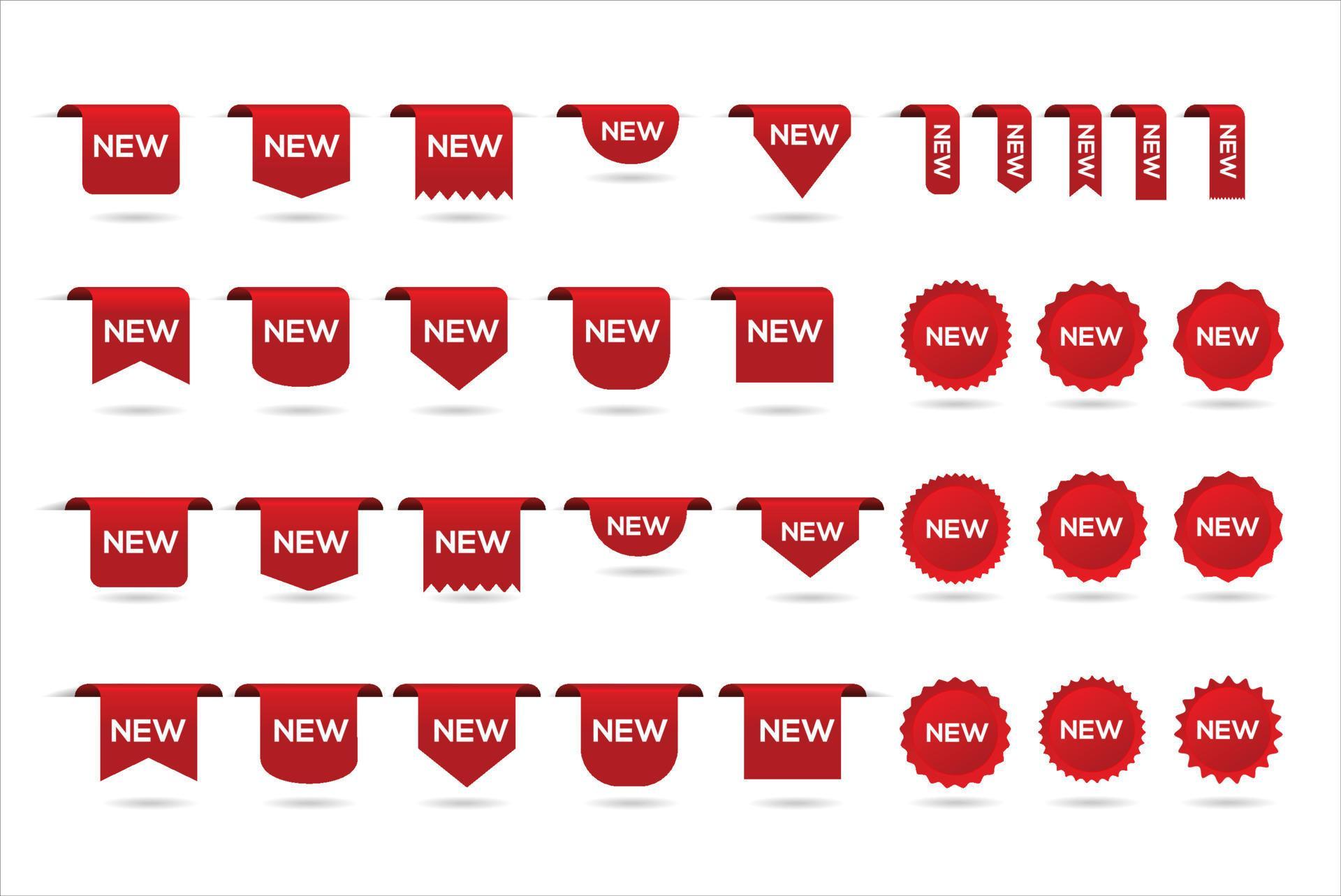 Big collection of NEW red price tags stickers labels and ribbons