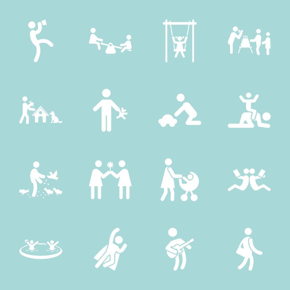 Pack of Park Fun Icon Designs vector