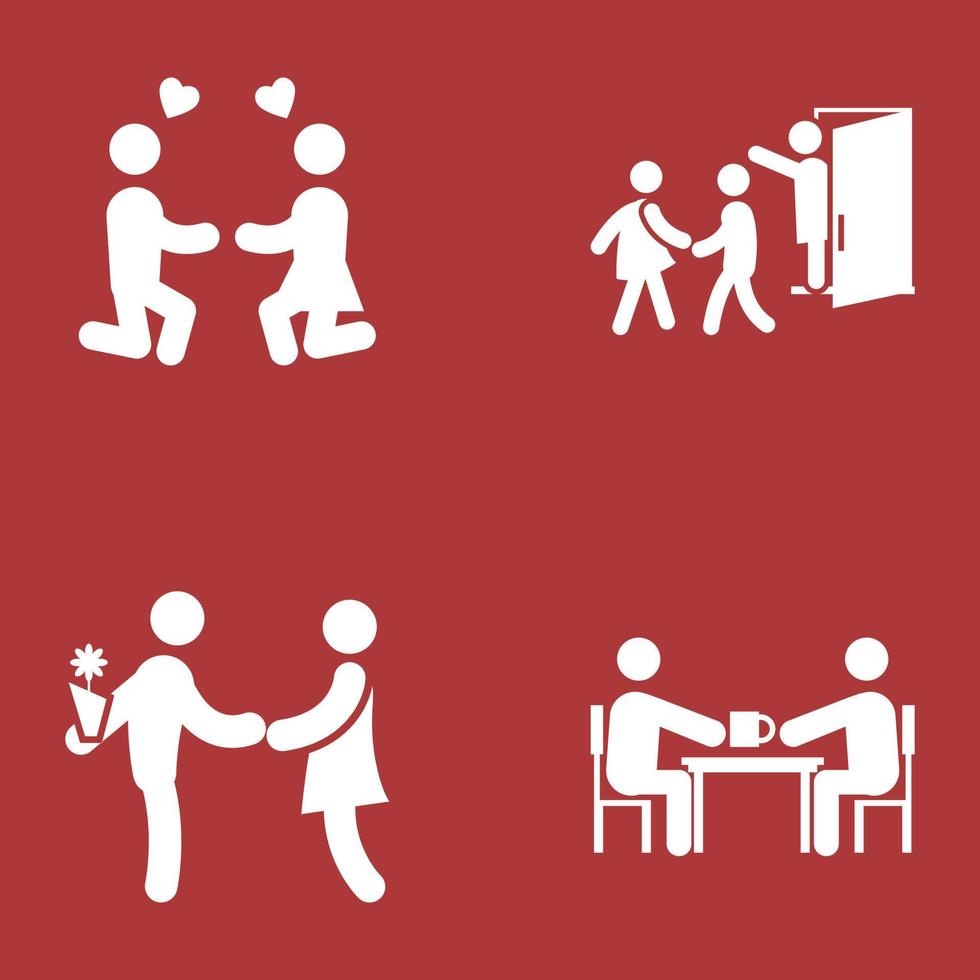 Set of Married Life Icon Designs vector