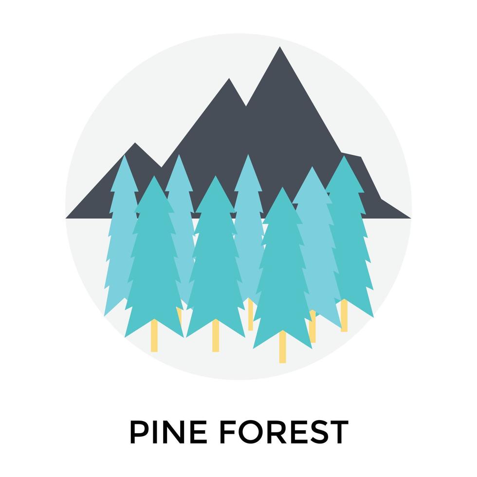 Trendy Pine forest vector
