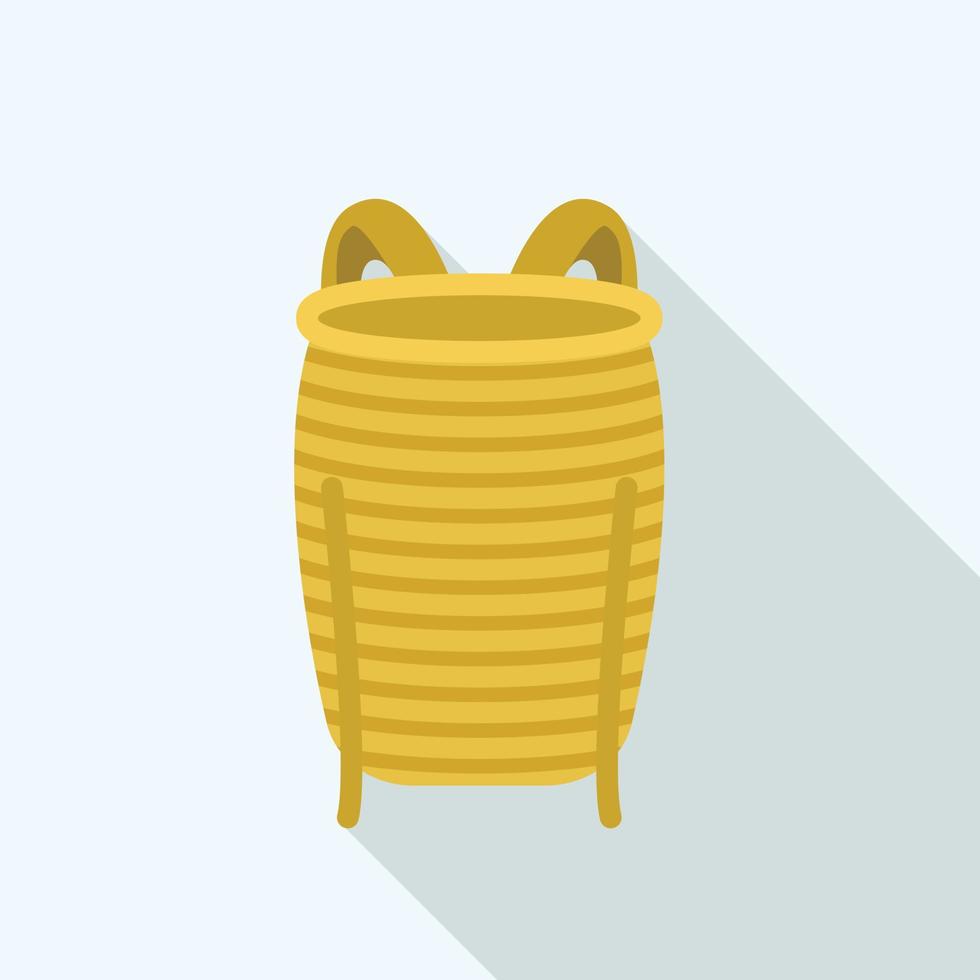 Vietnam back basket icon, flat style vector